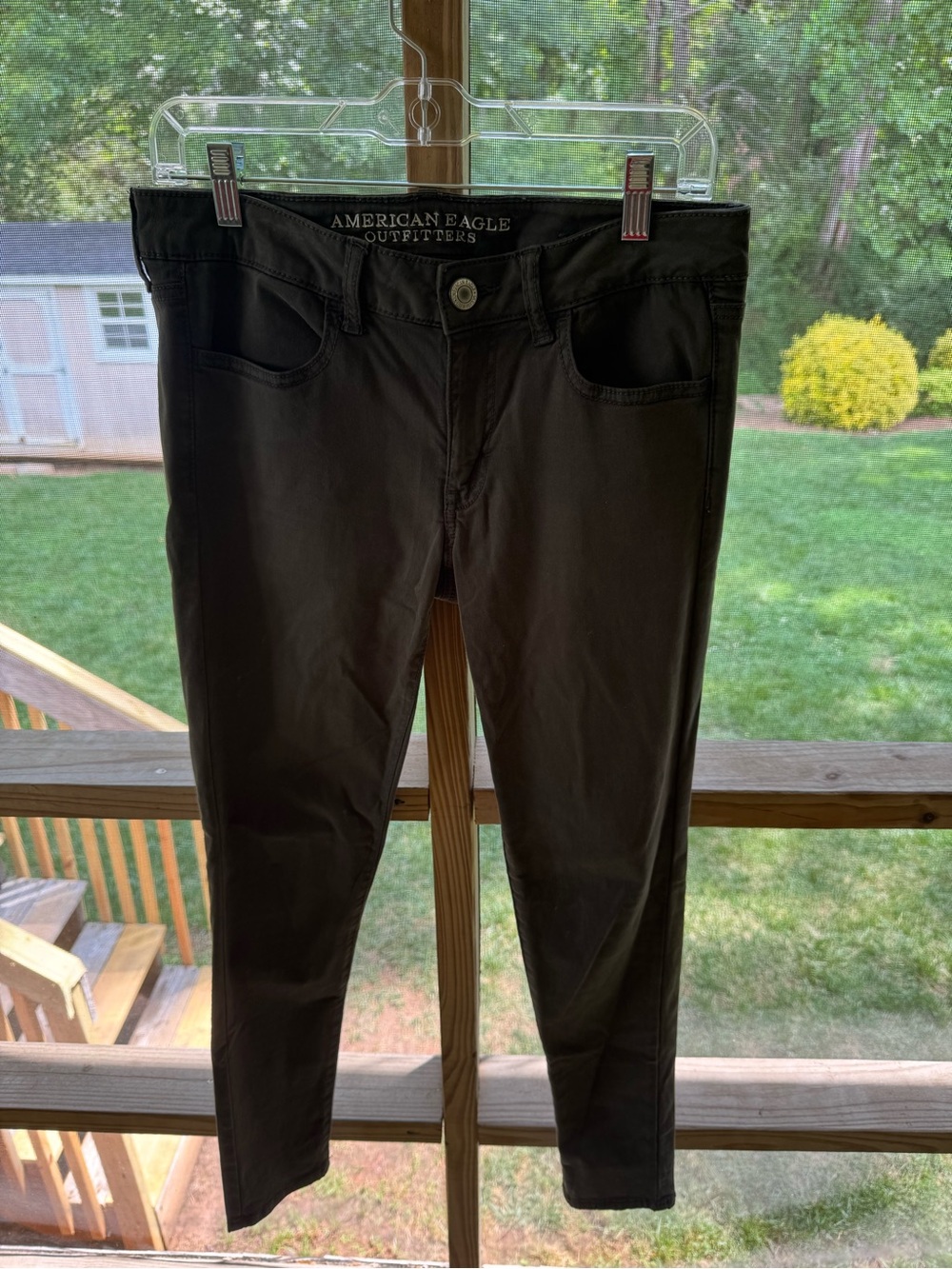 American Eagle Women's Olive Green Skinny Jeans
